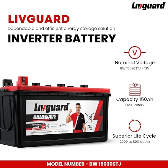 Livguard 150Ah Short Tubular Jumbo Inverter Battery